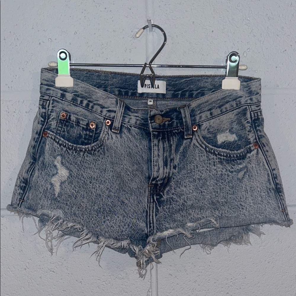 Pistola Distressed Jean Shorts - Acid Wash